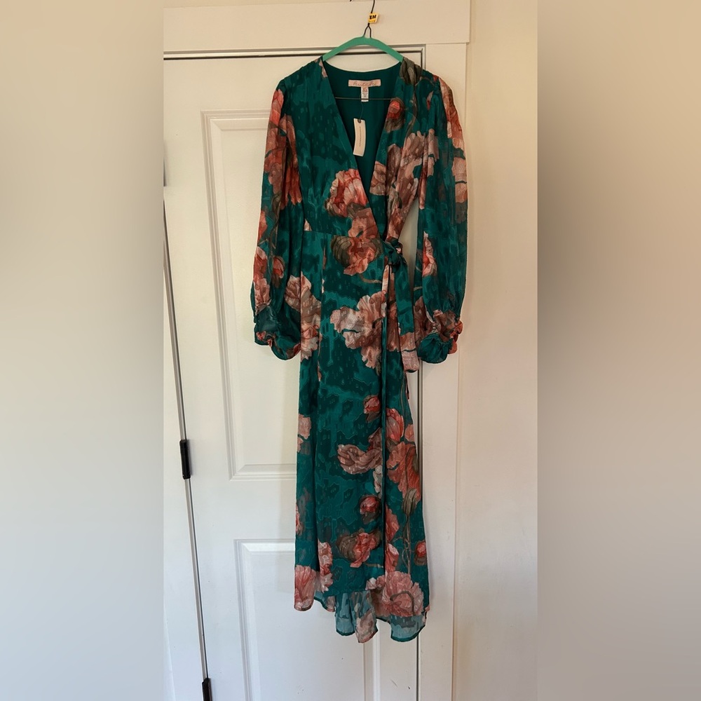 NWT Anthropologie Hutch textured v neck maxi wrap dress, XS - Picture 5 of 6